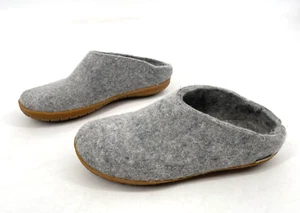 Glerups Wool Slipper Womens size EU 38/ US 7 Gray Slip On Rubber Sole Mules - Picture 1 of 8