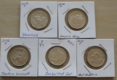 4 National Park Quarters 2P16-20, plus 2009 Territory Quarter see list! - Image 1 of 4