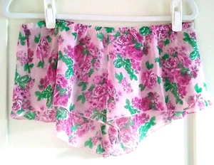 Luxurious Pink Floral Rose Chiffon Lingerie Shorts. New! Beautiful - Picture 1 of 2