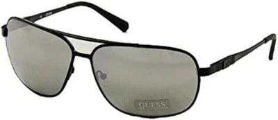 New Guess Aviator Sunglasses - GU 6613 BLK-3F - Black / Grey Mirror  (64-13-135) - Image 1 of 2