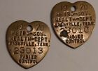 Nashville TN 1970 Rabies Dog Tags License Vintage Tennessee Health Department 