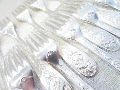 12 tenedores de cena franceses vintage chapados en plata Christofle Villeroy LXIV Foto 1 de 4