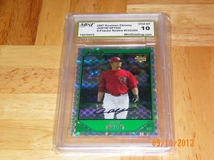 2007 Bowman Chrome Justin Upton rookie X-fractor #/299 GEM MINT 10 GRADED RC - Picture 1 of 1