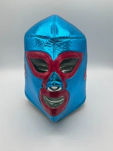 NACHO LIBRE Adult Lycra Lucha Libre Wrestling Mask - Teal Blue/Red - Picture 1 of 11