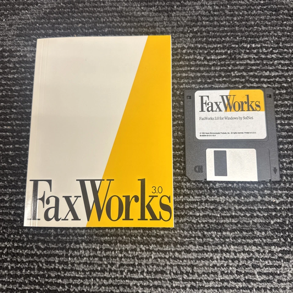 FaxWorks 3.0 para Windows de SoftNet ~ discos de 3,5" 1993 con GUÍA DEL USUARIO Foto 1 de 3