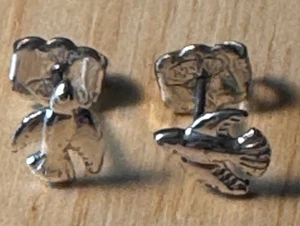 VINTAGE OHRSTECKER ~ SILBERFARBEN ~ FLIEGENDE VÖGEL J21 - Bild 1 von 3