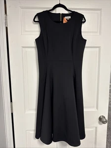 Calvin Klein Women's Sleeveless Black Back Zip Dress Size 12 - Picture 1 of 5