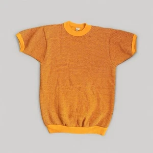 VTG Pinstripe Skater Sweater Grunge Pinup Shirt 60’s 70’s Retro Mod Penneys S/M - Picture 1 of 4