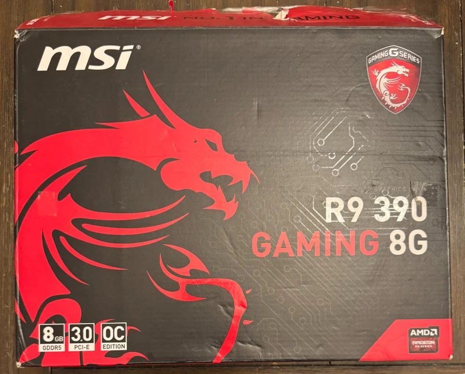 MSI R9 390 Gaming 8GB GDDR5 - 912-V308-041 - USED WITH BOX - - Image 1 of 4