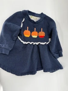 Monica + Andy Baby Dress Organic Cotton Long Sleeve Carmel Apples 12-18 MTHS - Picture 1 of 7