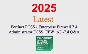 Fortinet Enterprise Firewall 7.4 FCSS_EFW_AD-7.4 GWARANCJA JAKOŚCI I ODPOWIEDZI (1miesięczna aktualizacja) - Zdjęcie 1 z 1
