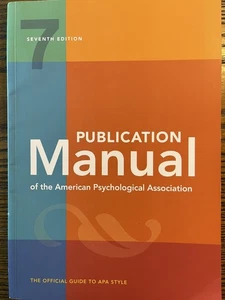 Publication Manual 7th Edition of the American Psychological Association : VG - Picture 1 of 2