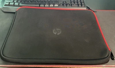 HP Laptop Black & Red Zip Up Cover, 16" X 11" Soft  Case Sleeve  - Image 1 of 2