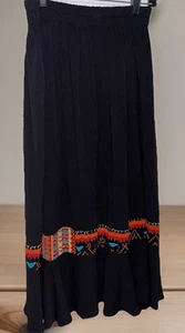 Women’s PS-PM Red Rock Reflections Maxi Black Skirt Aztec Designs Western - Picture 1 of 9