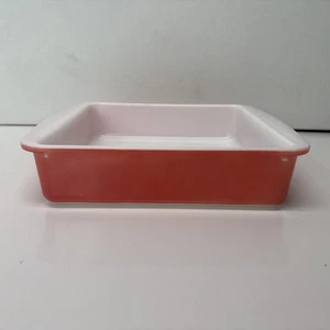 Plato para hornear cuadrado Pyrex Flamingo Pink #222 de 8 pulgadas con asas de colección - Imagen 1 de 7
