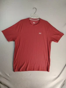 Under Armour Mens Shirt XL Red Heat Gear Short Sleeve Crewneck Logo Pullover - Picture 1 of 12