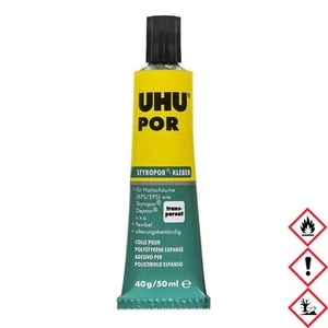 UHU Por Tube Styropor Depron Hartschaum Kleber transparent 40g - Picture 1 of 1