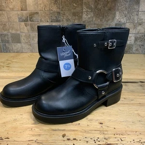 Universal Thread Damen schwarz Motorrad Biker Stiefel Größe 7,5 Neu mit Etikett Memory Foam Reißverschluss - Bild 1 von 9