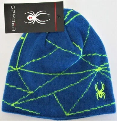 Gorro de esquí Spyder para niños azul red Shelby sombrero forrado de lana OSFM - NUEVO CON ETIQUETAS Foto 1 de 4