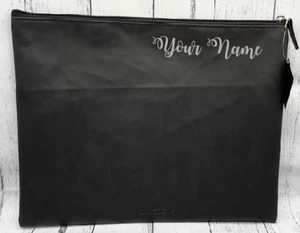 Brand New Black Modena A4 Zippered Document Case 34cm x 27cm Personalised - Imagen 1 de 1