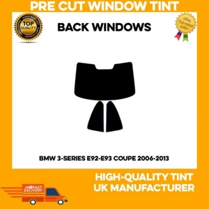Pre Cut Window Tint 5% REAR WINDOWS FOR BMW 3-Series E92-E93 Coupe 2006-2013 - Picture 1 of 4