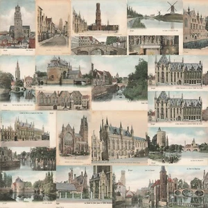 Job lot Collection 23 of Vintage Postcards of Bruges Belgium Lot - Picture 1 of 24
