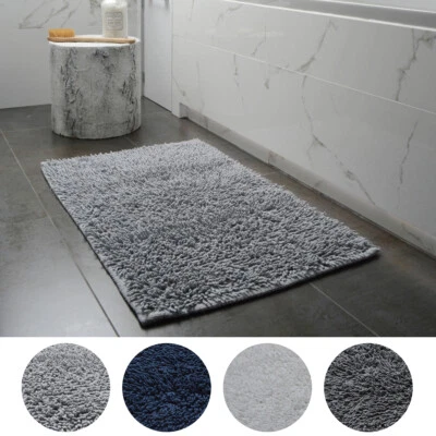 Tapete de banho de algodão torção - Tapete de banheiro tamanho grande 55 x 90 cm - Pilha desgrenhada - Imagem 1 de 4