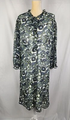 Modcloth Dress Ready To Rise Paisley Print Tie Neck Fairy Women’s Size 2X - Image 1 of 4