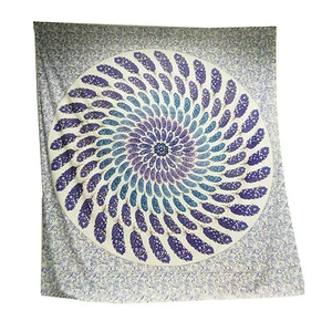 Tagesdecke Feder violett 230 x 210 cm indische Decke Überwurf  - Bild 1 von 3