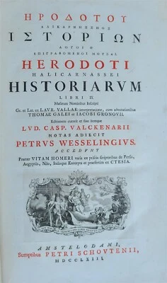 1763 HERODOTUS HISTORY MASSIVE FOLIO antique Historiarum Libri XI GREEK & LATIN - Imagem 1 de 4