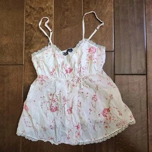 American Eagle Outfitters Junior Floral Tank Top - Size 0 - Picture 1 of 14
