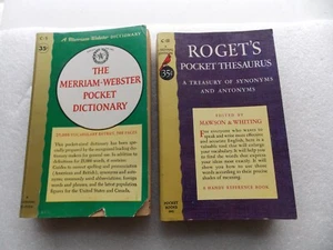 2 PB Set:  Merriam Webster Pocket Dictionary + Roget's Pocket Thesaurus   - Picture 1 of 9
