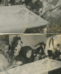 Girl baby child post mortem funeral mourning family vintage photo - Picture 1 of 6