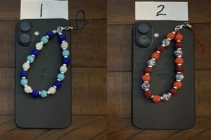 Beaded cell phone wristlet charms, fun, colorful, gifts for her - Picture 1 of 13