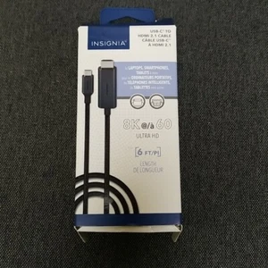 Insignia 6 ft 8K Ultra HD USB-C to HDMI 2.1 Braided Cable NS-PC5CH6B24-C - Picture 1 of 3