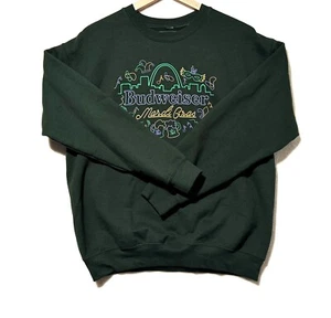 Sudadera Budweiser Edición Mardi Gras Verde Oscuro Talla Mediana - Imagen 1 de 3