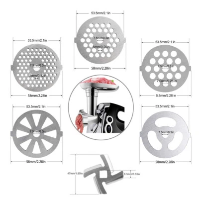 Stainless Steel Knife Perforated Discs Cross Knife Meat Grinder Attachment Replacement Parts - Image 1 of 4