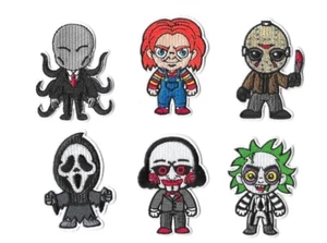 HORROR MOVIE CHARACTERS Iron on Patch Embroidered Badge - Picture 1 of 7
