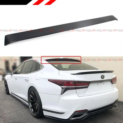 FOR 2017-2021 LEXUS LS460 LS500 VIP REAL CARBON FIBER REAR WINDOW ROOF SPOILER - Image 1 of 4