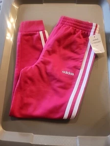 ADIDAS Girls Tricot Track Pants PINK Sz 6 NWT - Picture 1 of 6