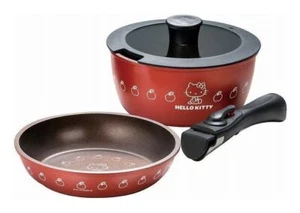 IH Gas Compatible Skater Pots & Pans Set with Diamond Coating Hello Kitty - Picture 1 of 6