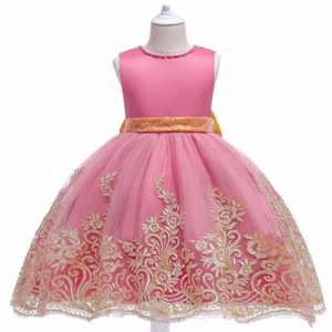 Boutique Luxury Flower Girl Lace Wedding Birthday Dress 5025 - Picture 1 of 8