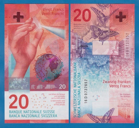 Switzerland 20 Franks P 76 2016 UNC Cover