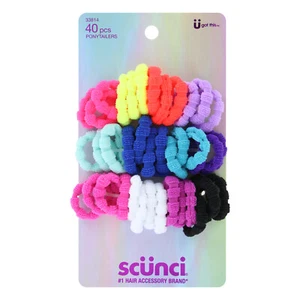 Scunci Hair Soft Ponytailers, Assorted Colors, 40-Pieces - Picture 1 of 2