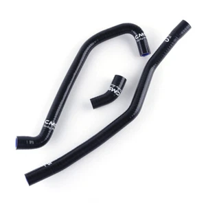 Black Silicone Radiator Water Hose Kit for Yamaha Raptor 700 700R 2006-2023 - Picture 1 of 12