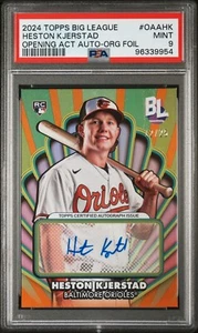 2024 TOPPS BIG LEAGUE ORANGE Autograph /25 HESTON KJERSTAD ROOKIE PSA 9 - Picture 1 of 2
