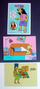 1993 SKYBOX THE SIMPSONS SERIES 1 PROMO CARD SET B1 & C1 RARE COUCH SET + OTTO - Picture 1 of 12