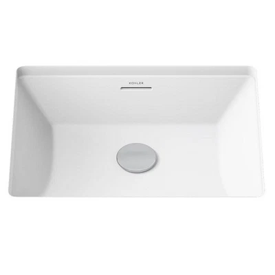 Kohler K-21058-0 Brazn 21-5/16" Rectangular Undermount Bath Sink, White - Image 1 of 2