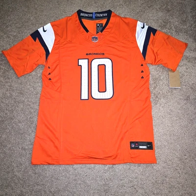 Camisetas cosidas para hombre Denver Broncos Bo Nix #10 naranja Foto 1 de 2