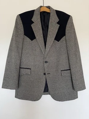 Blazer Vintage Circle S Para Hombres 42 Pata de Gallo Western Abrigo Chaqueta Rockabilly Yugo Foto 1 de 4